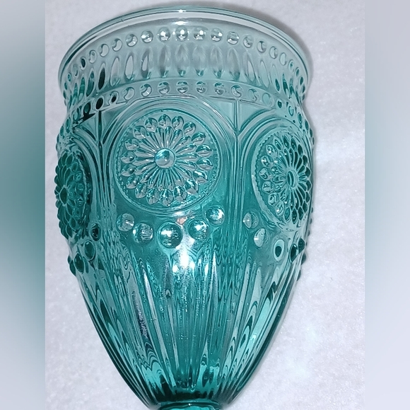 Single Pioneer Woman Adeline Turquoise Goblet - Picture 9 of 10